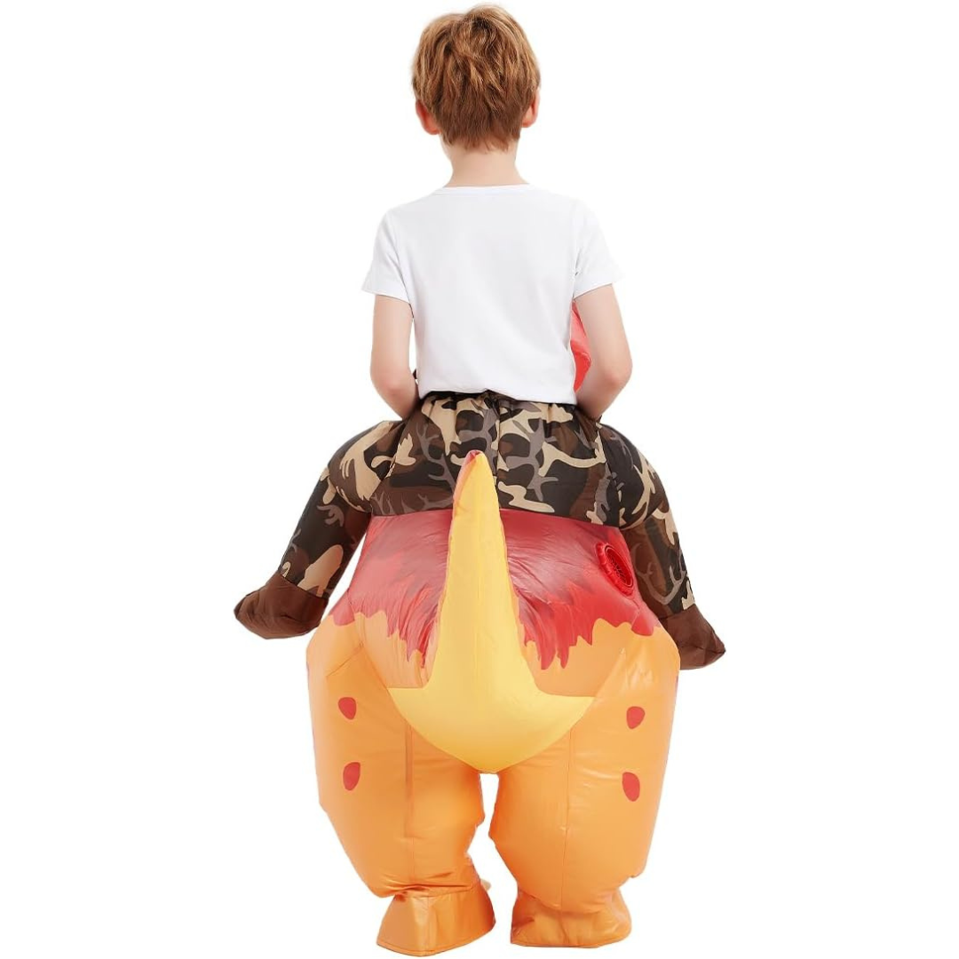 BowLift | Kids Inflatable Halloween Dinosaur Costume | Ride-On T-Rex with Fan