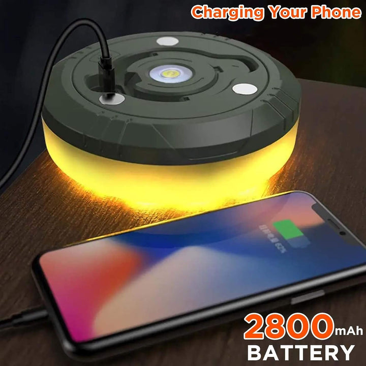 BowLift | 4 in 1 Camp Light – Portable Camping Lantern, String Lights with 8 Lighting Modes, Rechargeable Power Bank for Outdoor Adventures