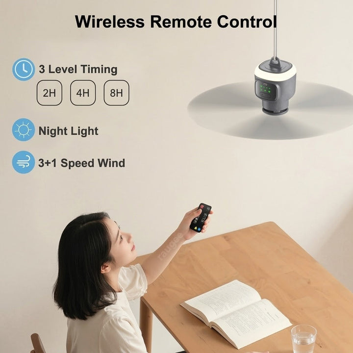 Home Cool Portable Rechargeable RC Hanging Fan Lamp | Bowlift