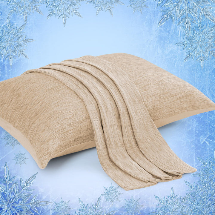 Revolutionary Light Brown Cooling Pillowcases Set of 2 –  Pro Q-Max 0.4 | Bowlift