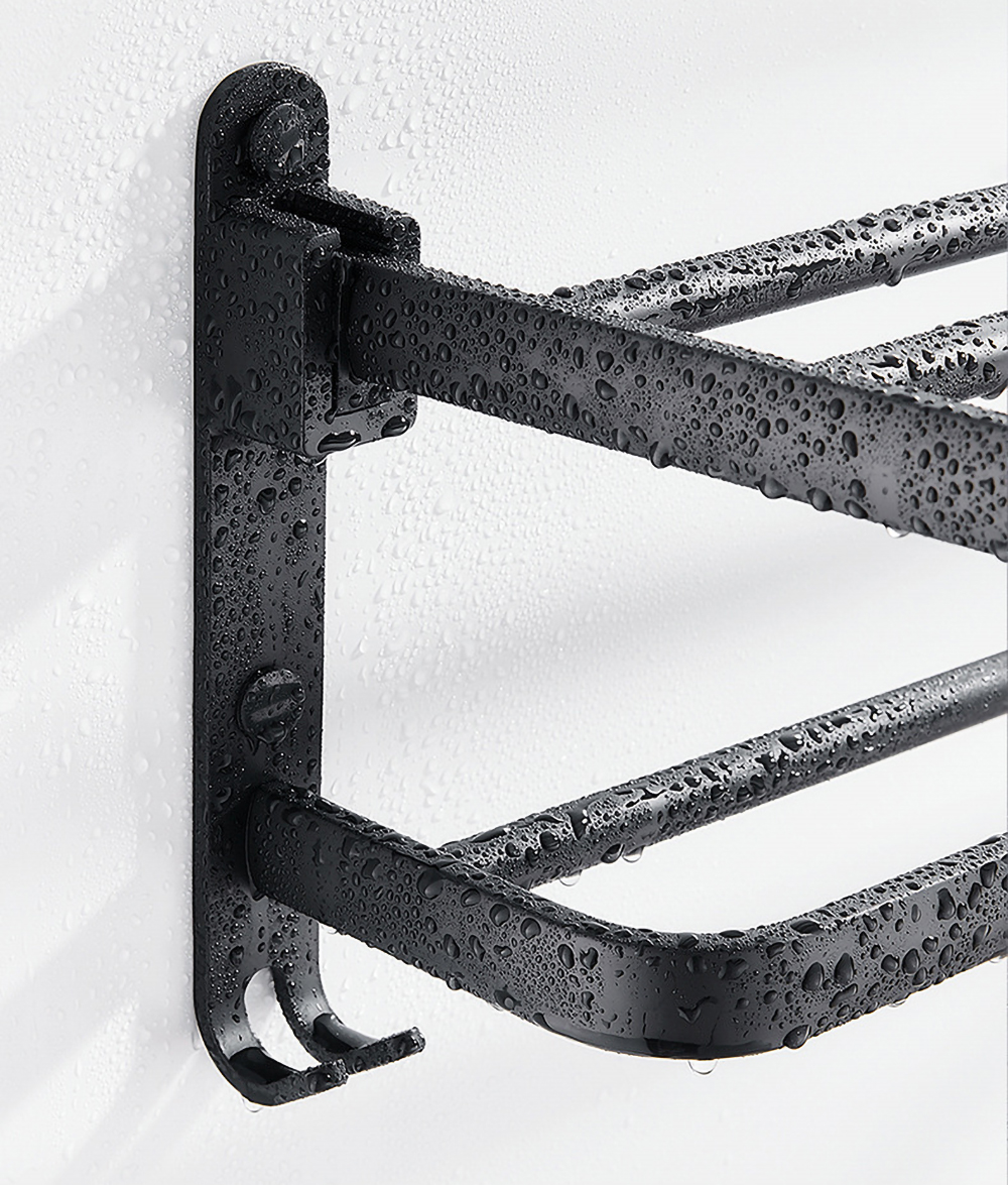 BowLift | Easy Organizer Bathroom Aluminum Foldable Towel Rack