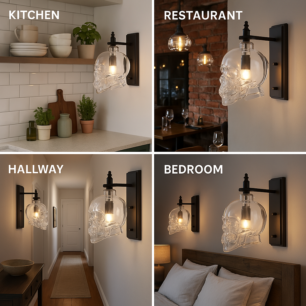 BowLift | Gothic Skull Bottle Retro Wall Lamp