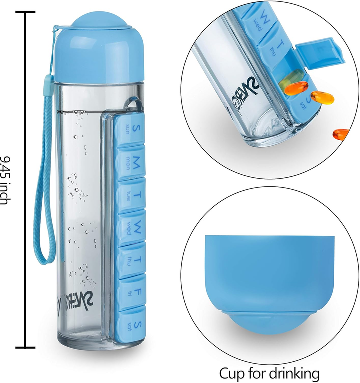 BowLift | Weekly Pill Organizer Travel Water Bottle