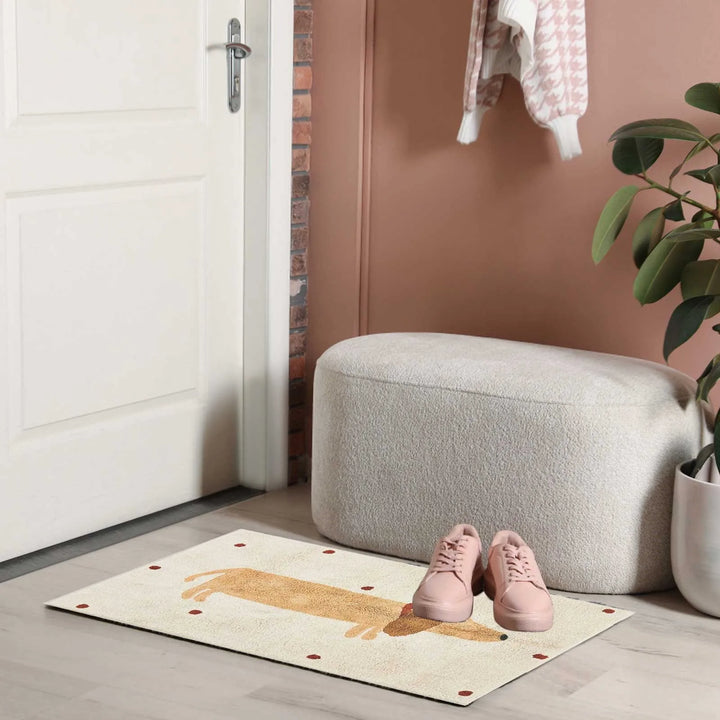 BowLift | Soft rug with dachshund pattern – Cozy children's rug for the bedroom