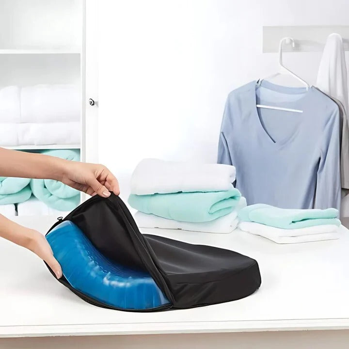 DrukVrij Orthopedic Gel Seat Cushion – Breathable Honeycomb Design for Coccyx and Back Pain Relief | Bowlift