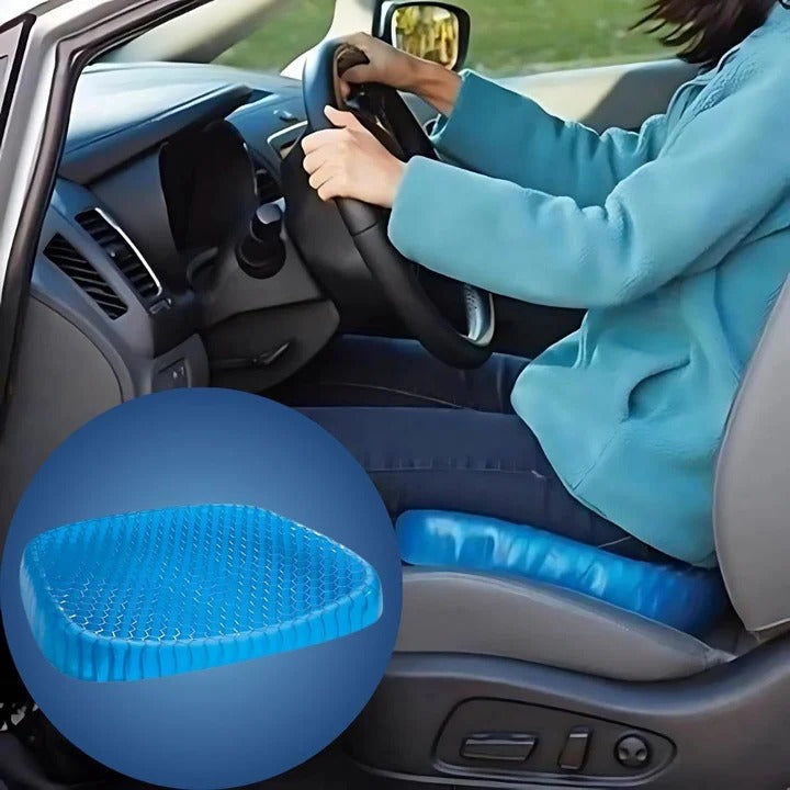 DrukVrij Orthopedic Gel Seat Cushion – Breathable Honeycomb Design for Coccyx and Back Pain Relief | Bowlift