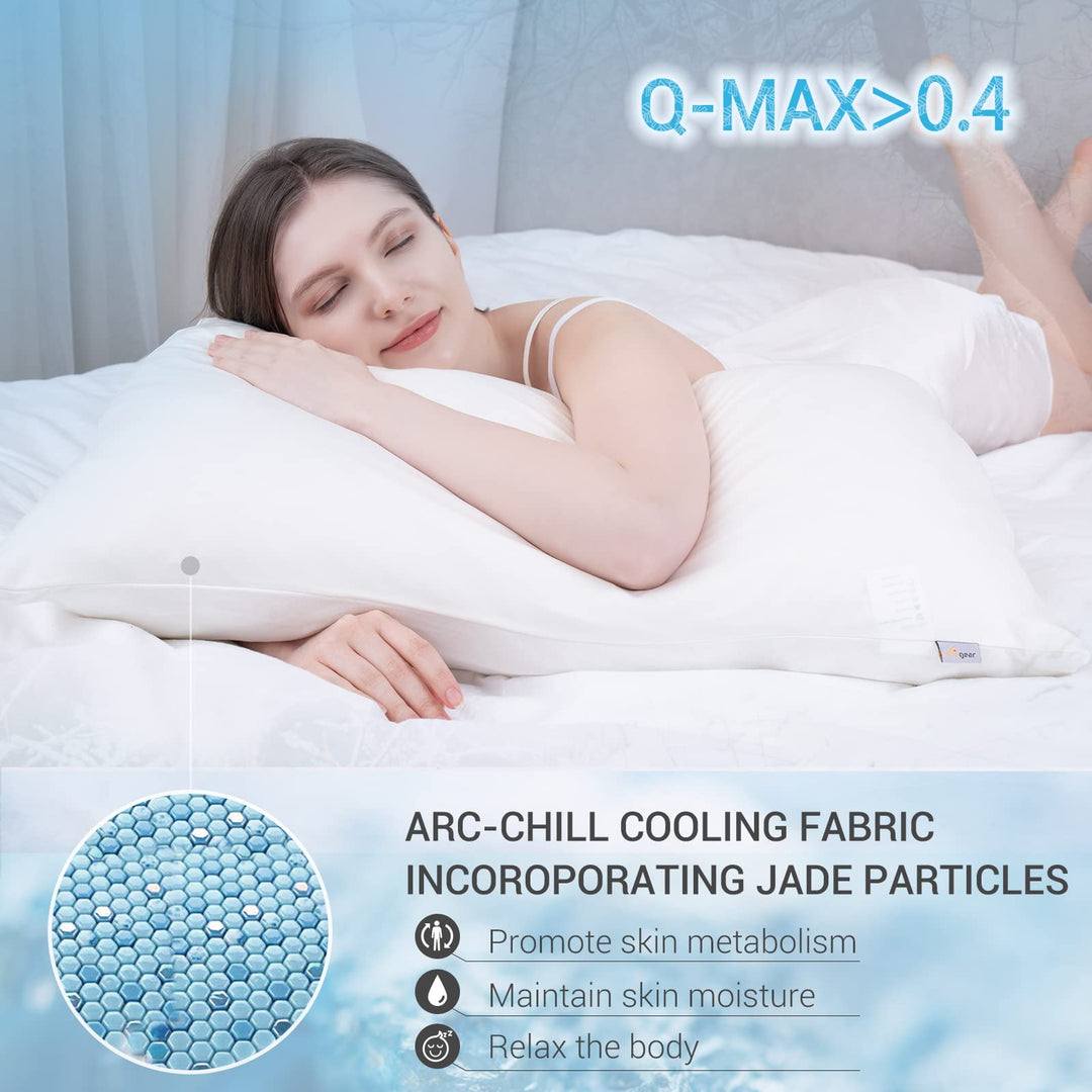 Revolutionary White Cooling Pillowcases Set of 2 –  Pro Q-Max 0.4 | Bowlift