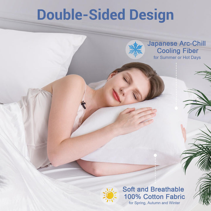 Revolutionary White Cooling Pillowcases Set of 2 –  Pro Q-Max 0.4 | Bowlift