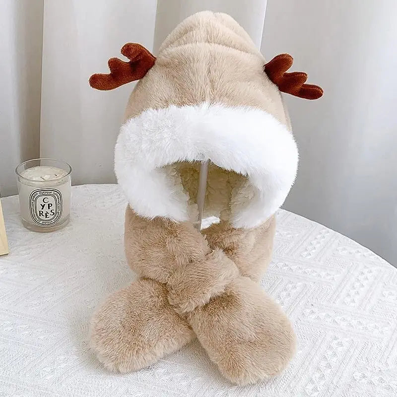 BowLift | Warm & cozy – 2-in-1 beanie & scarf with plush for cold days