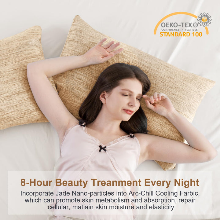 Revolutionary Light Brown Cooling Pillowcases Set of 2 –  Pro Q-Max 0.4 | Bowlift