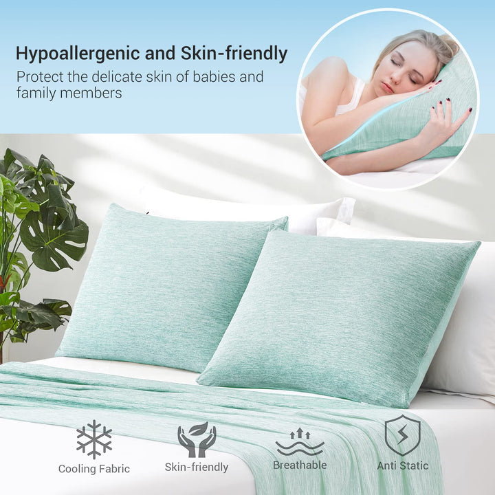 Revolutionary Green Cooling Pillowcases Set of 2 –  Pro Q-Max 0.4 | Bowlift