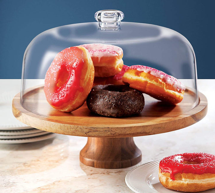 BowLift | Cake Stand Cake Plate Serving Platter, Acacia Wood