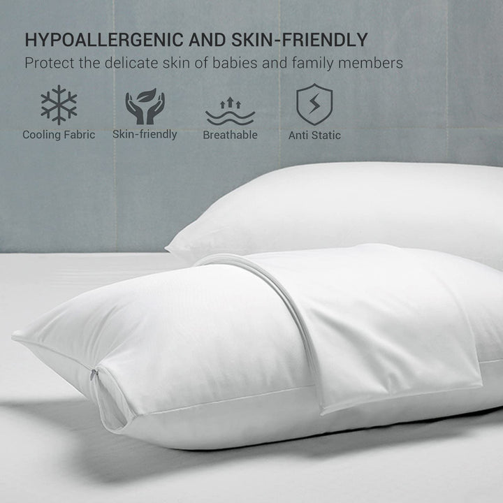 Revolutionary White Cooling Pillowcases Set of 2 –  Pro Q-Max 0.4 | Bowlift
