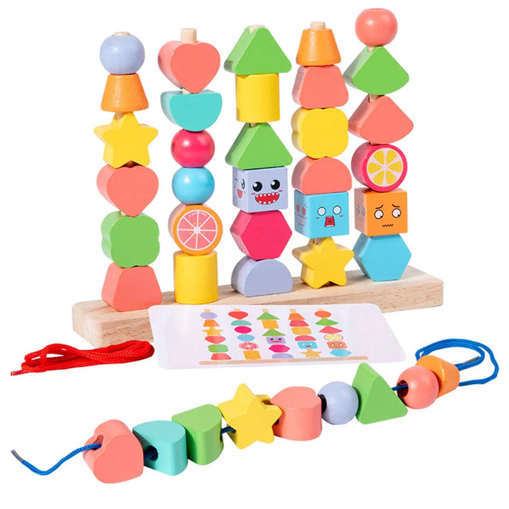 BowLift | Promotes Spatial Understanding – Learning Blocks Made of Wood with Colorful Shapes