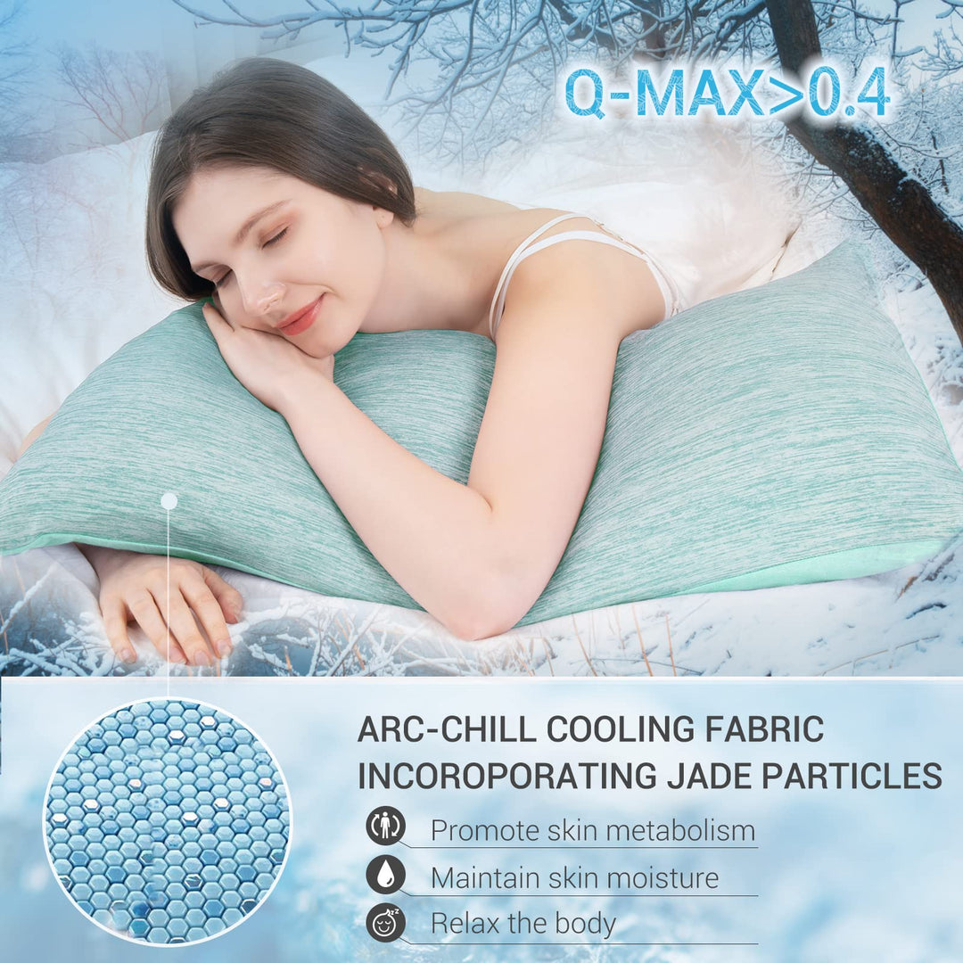 Revolutionary Green Cooling Pillowcases Set of 2 –  Pro Q-Max 0.4 | Bowlift