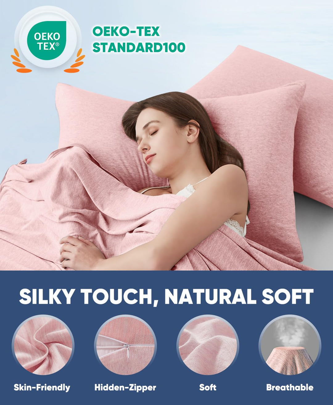 Revolutionary Light Pink Cooling Pillowcases Set of 2 –  Pro Q-Max 0.4 | Bowlift