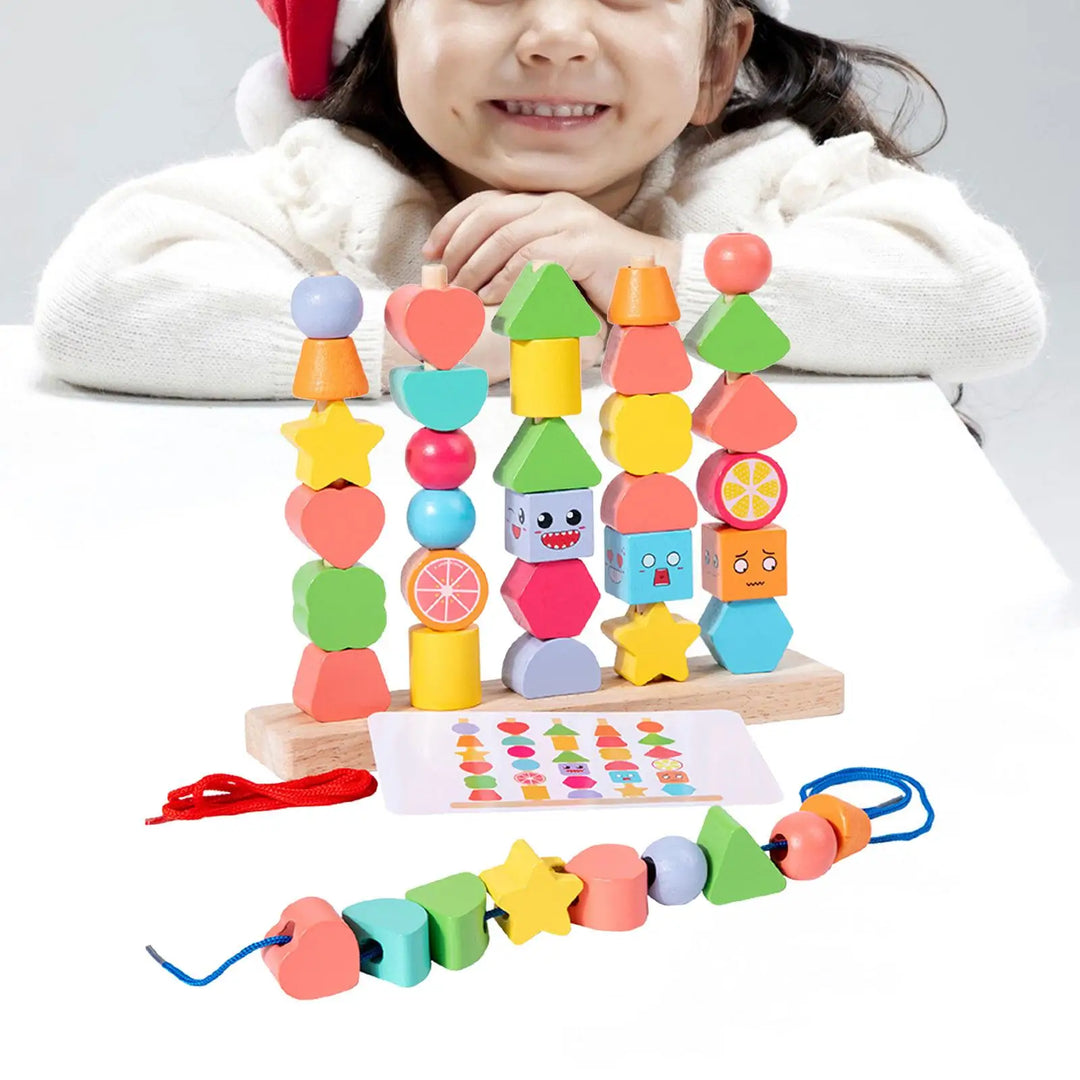 BowLift | Promotes Spatial Understanding – Learning Blocks Made of Wood with Colorful Shapes