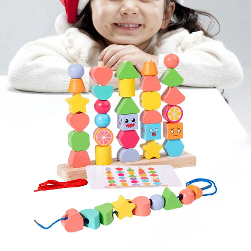 BowLift | Promotes Spatial Understanding – Learning Blocks Made of Wood with Colorful Shapes