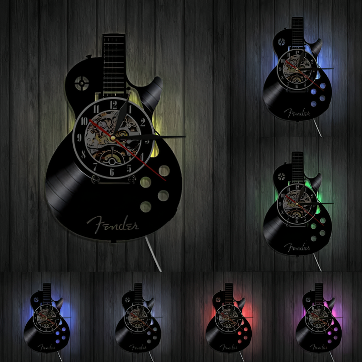 BowLift | Vinyl Guitar Clock | Unique LED Wall Decor for Music Lovers