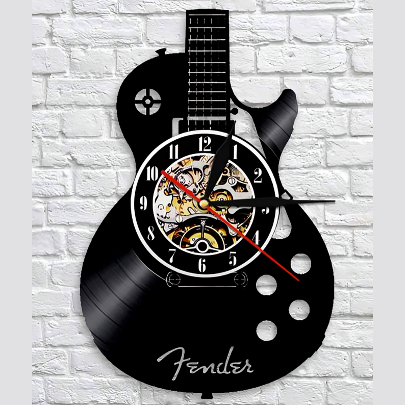 BowLift | Vinyl Guitar Clock | Unique LED Wall Decor for Music Lovers