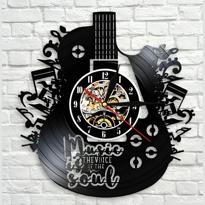 BowLift | Vinyl Guitar Clock | Unique LED Wall Decor for Music Lovers