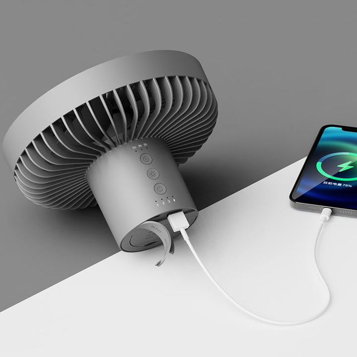 Rechargeable Desk Fan 7inch with Light | Bowlift