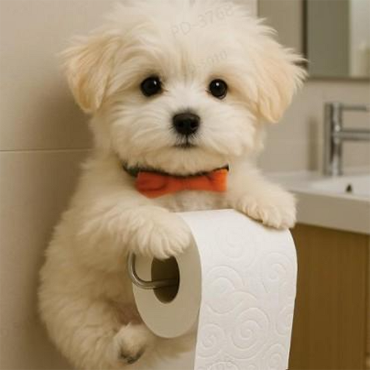 BowLift | Dog Toilet Paper Holder – Decorative Dispenser for a Cheerful Bathroom
