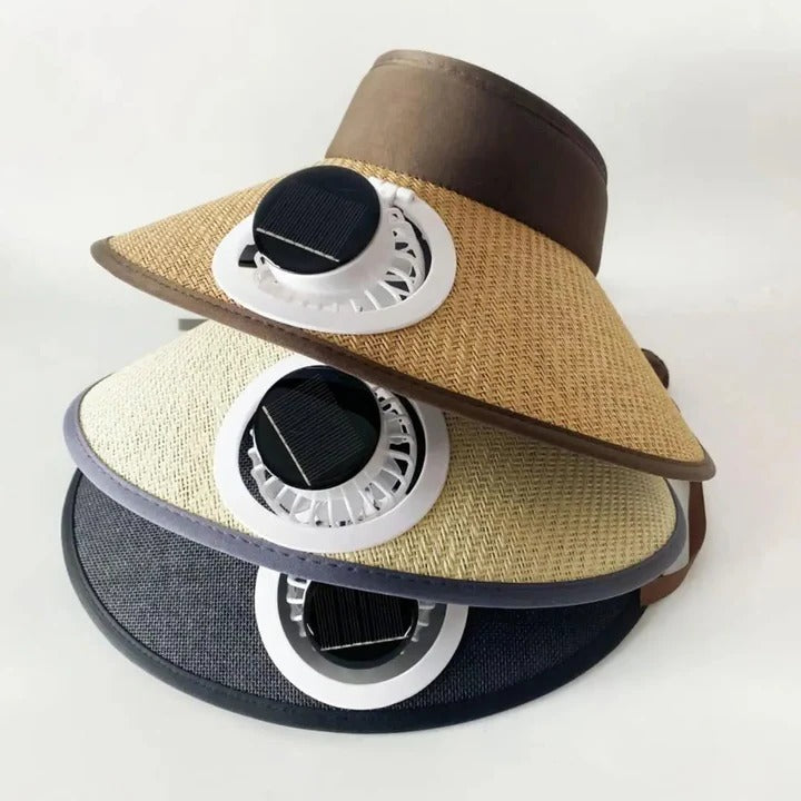 Wide Brim Sun Hat with Solar Powered Fan | Bowlift