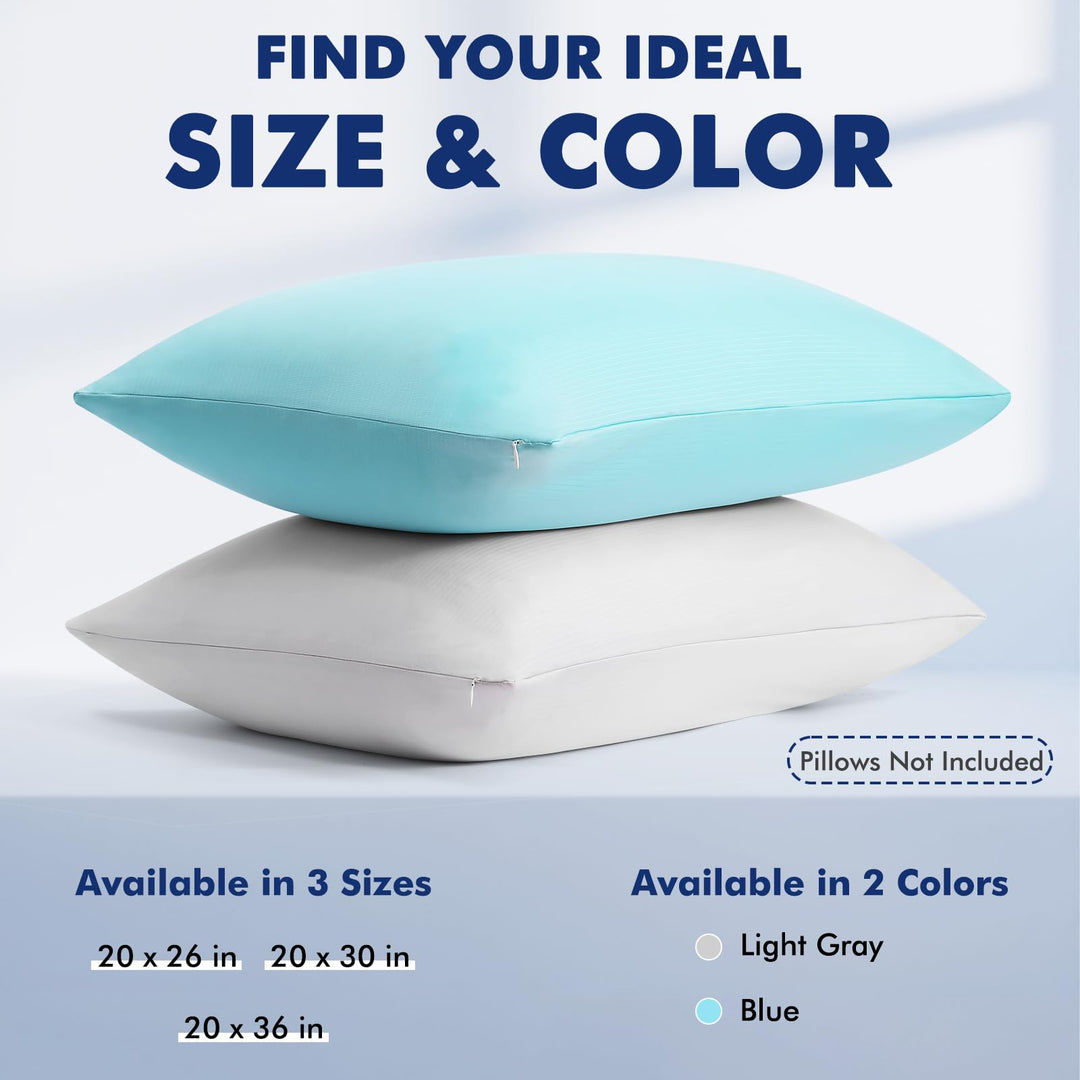 3.0 Cooling Pillowcase – Silver Ion Freshness, Dual-Sided Cool Touch, Ultra-Light & Breathable for Hot Sleepers-Gray | Bowlift