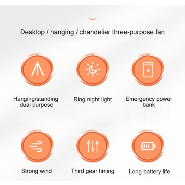 Rechargeable Desk Fan 7inch with Light | Bowlift