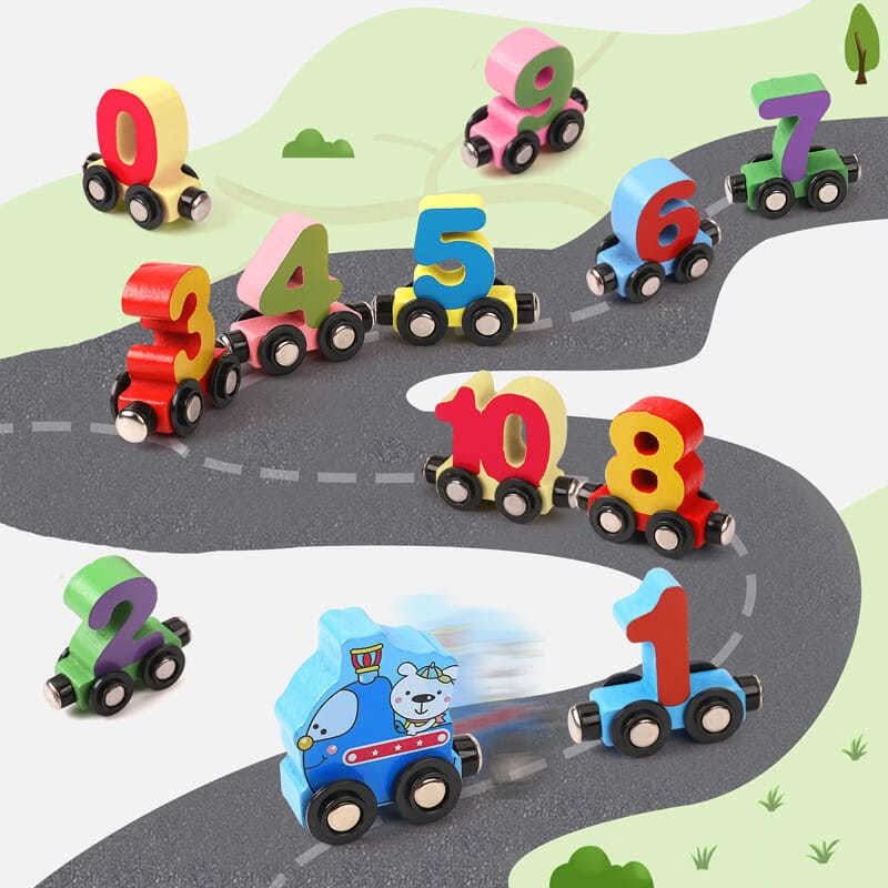 BowLift | MagniTrain – Magnetic Wooden Number Train for Playful Learning