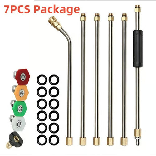 BowLift | Telescoping Pressure Washer Wand | 24 ft Reach | Brass & Stainless Steel | 4000 PSI Rated
