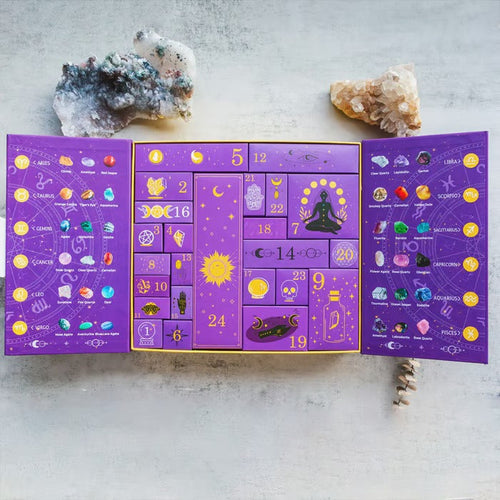 BowLift | Halloween Crystal Advent Calendar | 31-Day Countdown Box | Healing Stone Collection