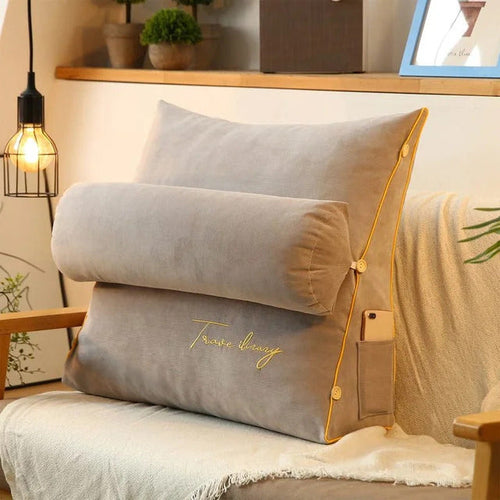 BowLift | Ergonomic Backrest Reading Pillow | Adjustable Neck Support, Removable Cover & Side Pockets for Comfort in Bed or Sofa