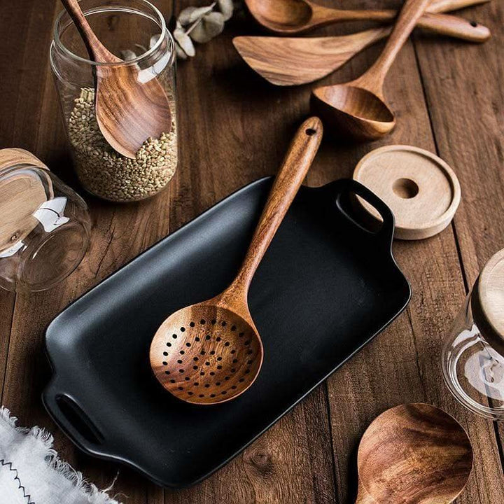 BowLift | TeakWare - 7-piece sustainable kitchen utensil set