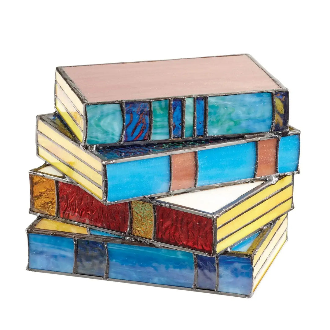 BowLift | Bedside Lamps Stained Glass Book Stack Light