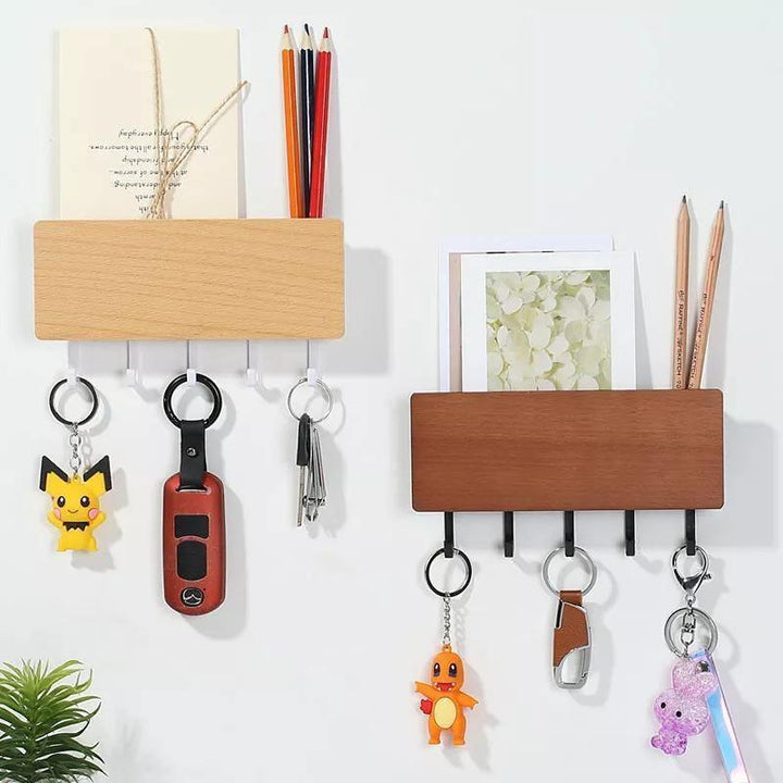 BowLift | KeyOrganize Wood Key Holder Wall Shelf | Multifunctional & Stylish | Wall Decor & Storage