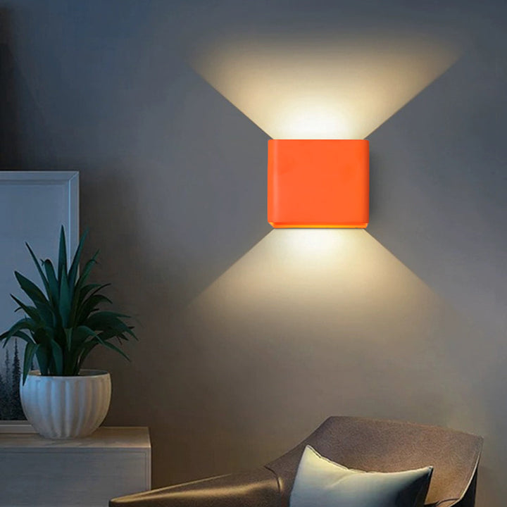 LumiBox - Square LED Wall Lamp | Modern Design in Bowliftack, White and Green for Bedroom and Living Room | Bowlift