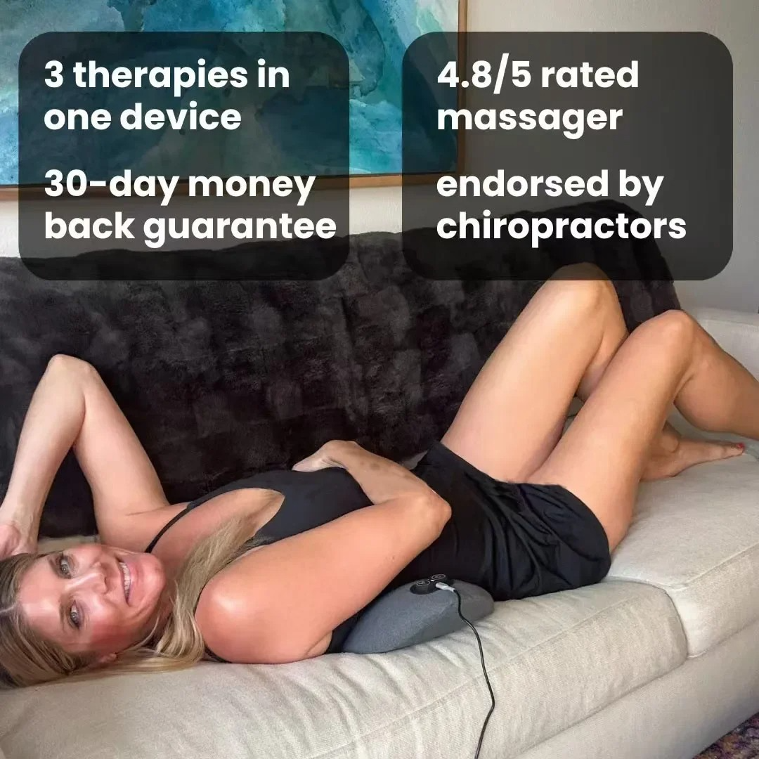 BowLift | Back Pain Massager with Heat & Vibration, Spinal Support for Sciatica Relief, Lower Back Pain & Posture Correction – 3-in-1 Home Therapy