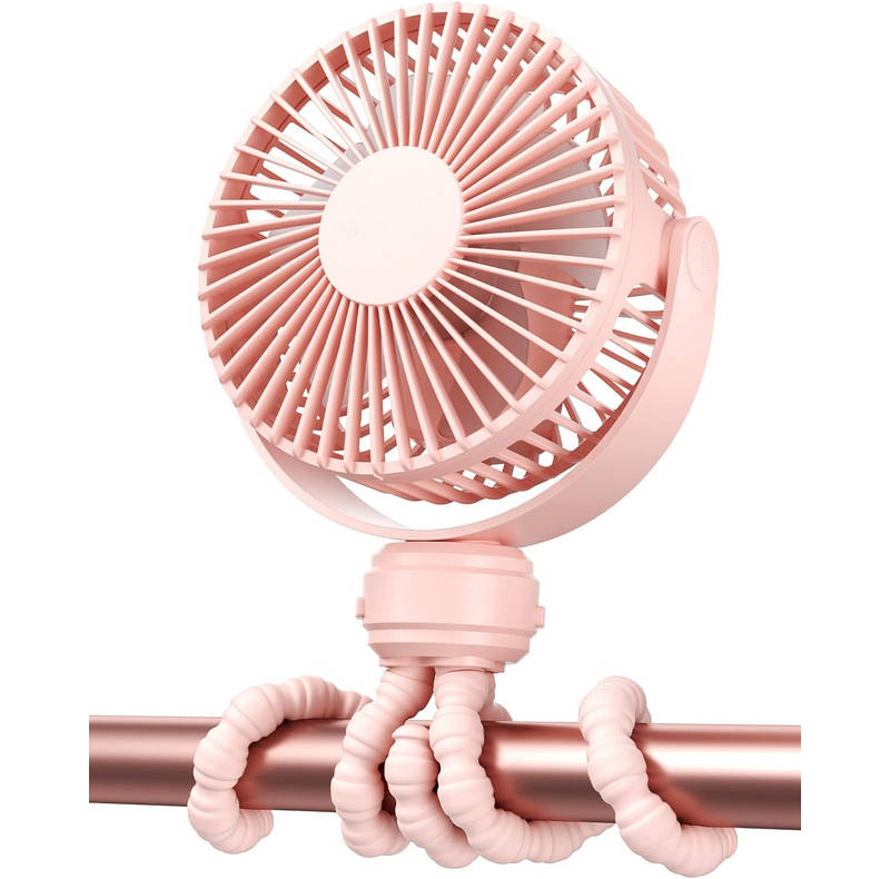 Portable Stroller Fan USB C Rechargeable, 5 Speed Quiet Baby Clip Fan with LED Display 10H Battery for Car Seat Crib Travel | Bowlift