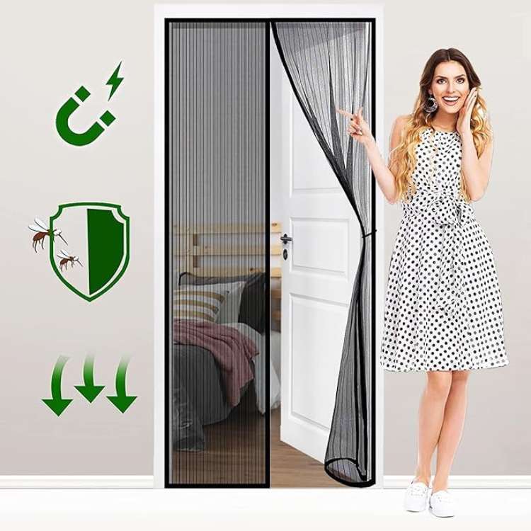 BowLift | InsectGuard Magnetic Mesh Door | Heavy-Duty, Tear-Resistant & Hands-Free Access for Summer Airflow