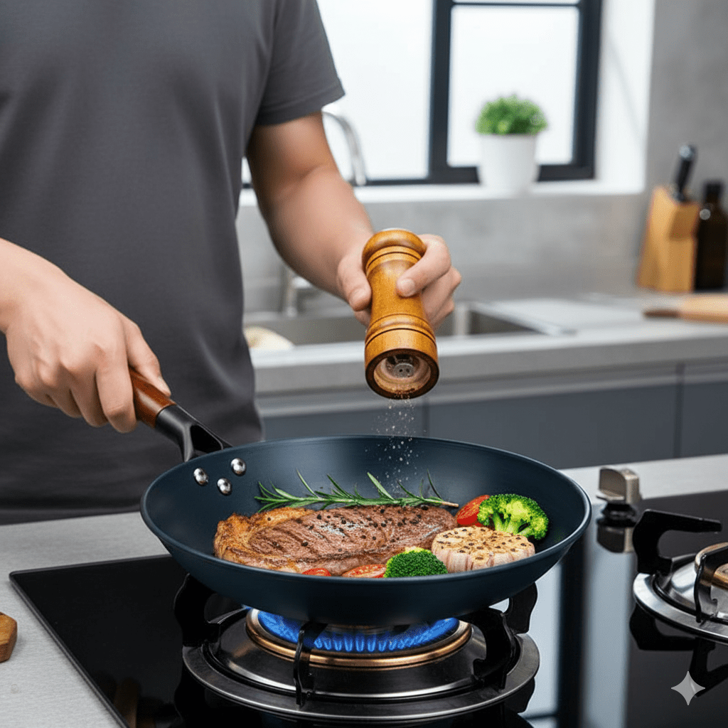 BowLift | ForgeVerra Premium Cast Iron Skillet | Non-stick cast iron frying pan for healthy, even cooking