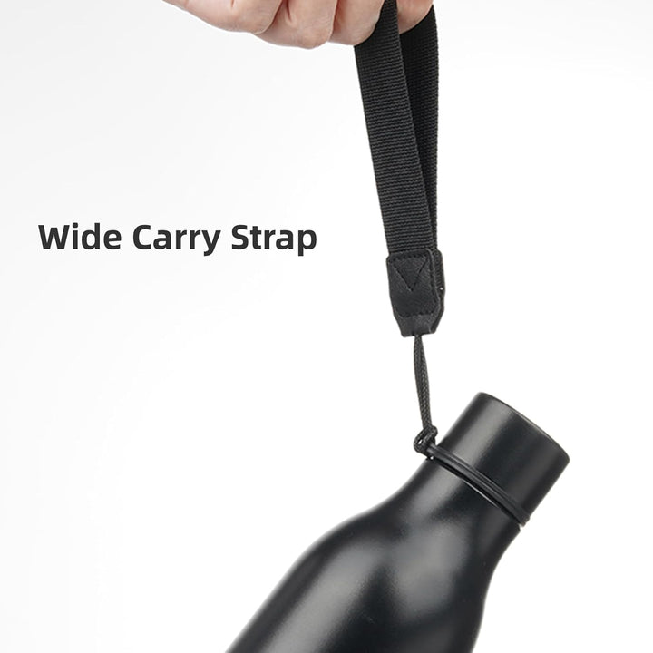 BowLift | Isolated stainless steel water bottle with strap