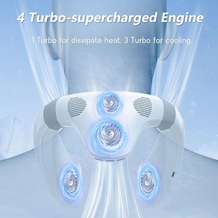 Dual-Cooling Neck Fan with 5200mAh Battery & Cooling Plate | Bowlift