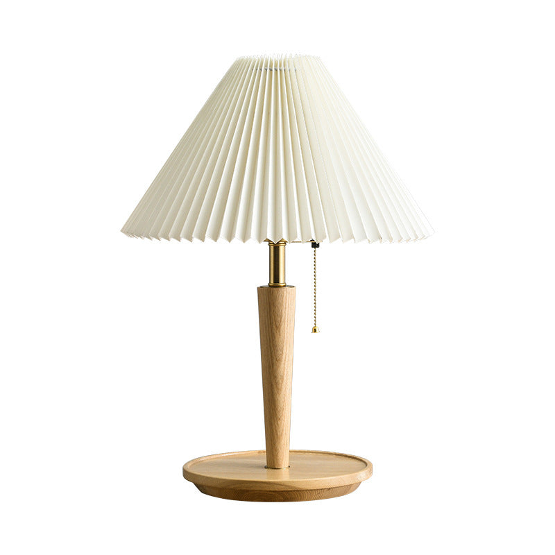 BowLift | Elegant Vintage Woodly Table Lamp - Table Lamp with Pleated Design