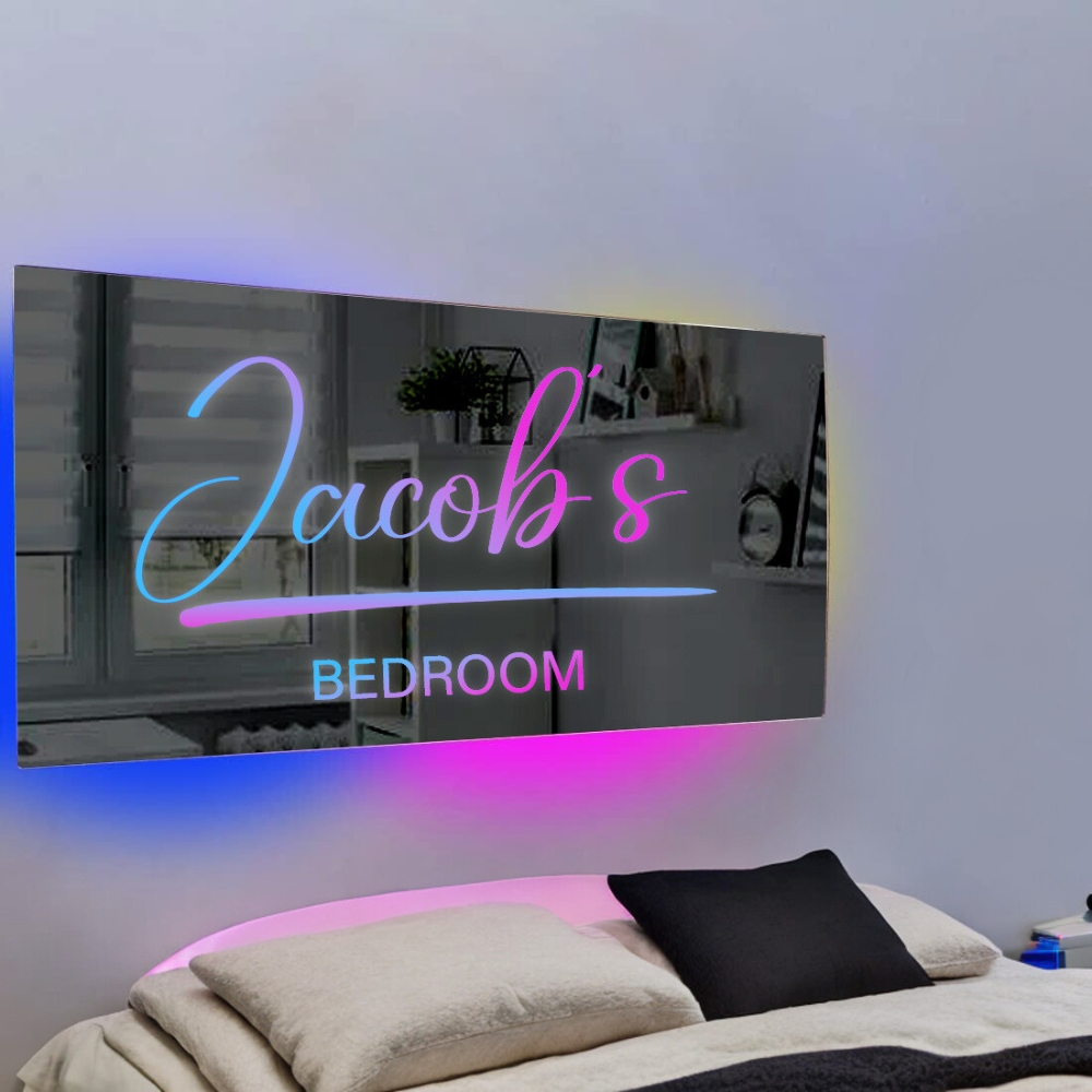 Personalized Light Up Name Mirror | Bowlift