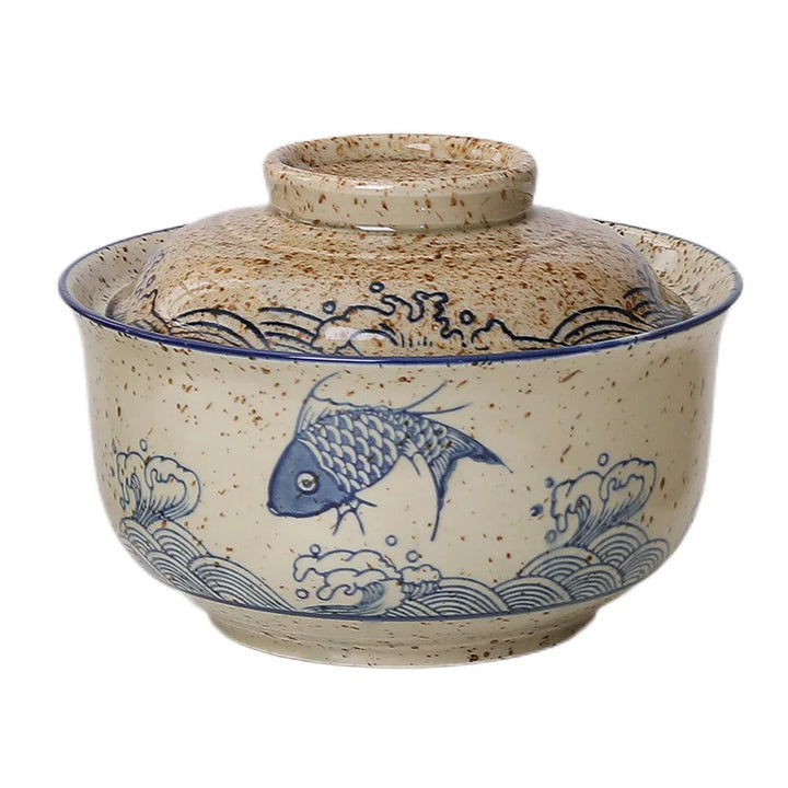 Japanese Style Ramen Bowl With Lid Ceramic Noodle Bowl Tableware | Bowlift