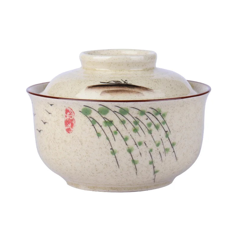 Japanese Style Ramen Bowl With Lid Ceramic Noodle Bowl Tableware | Bowlift