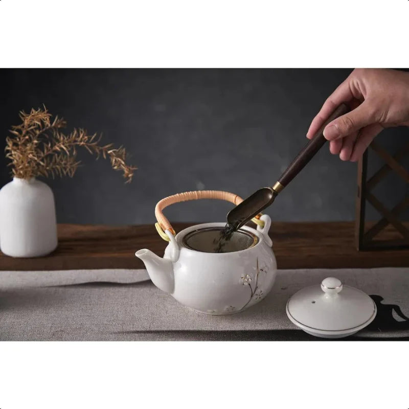 Japanese Tea Pot White Porcelain Chinese Teapot with Stainless Infuser | Bowlift