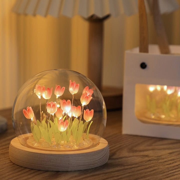 Tulip Night Light LED on Batteries – Soothing Wireless Light for Bedroom and Kids Room | Bowlift